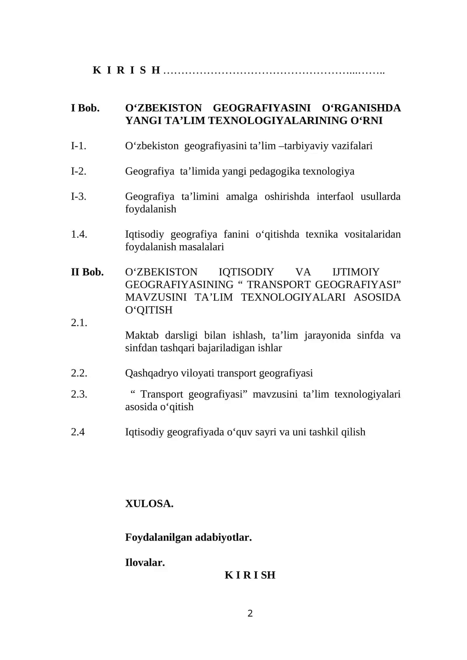 Geografiya darslarida zamonaviy axborot texnologiyalaridan foydalanish va pedagogik texnologiyalarni qo‘llash 2