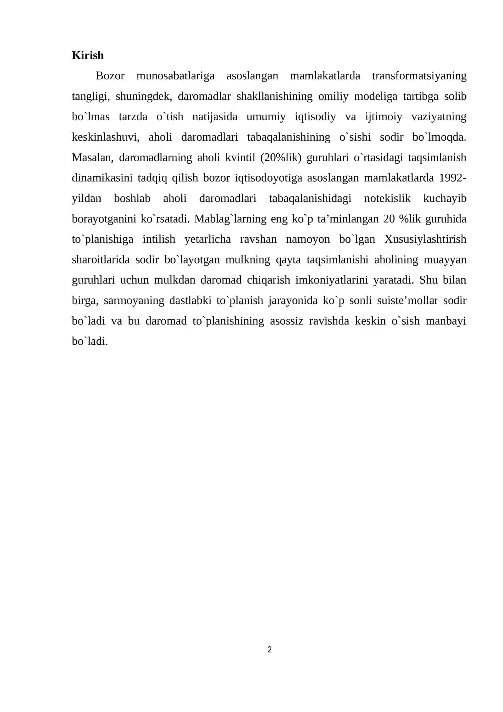 АHОLI DАRОMАDLАRINI DАVLАT TОMОNIDАN TАRTIBGА SОLISH 2