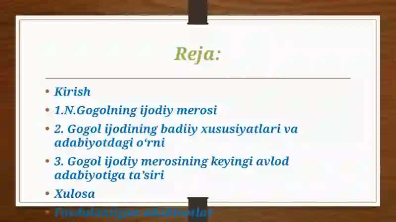 N.Gogolning ijodi merosi 2
