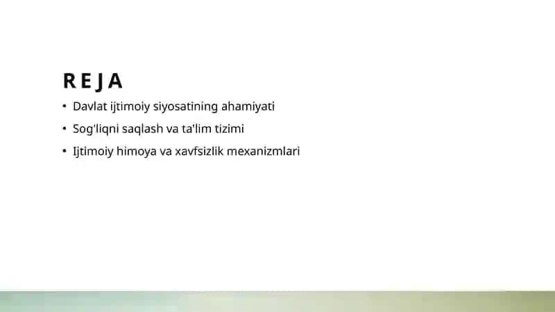 Davlatning ijtimoiy siyosati 2