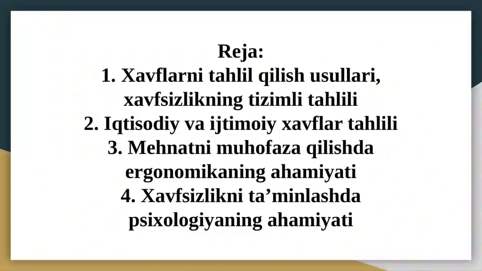 Xavflarni tahlil qilish 2