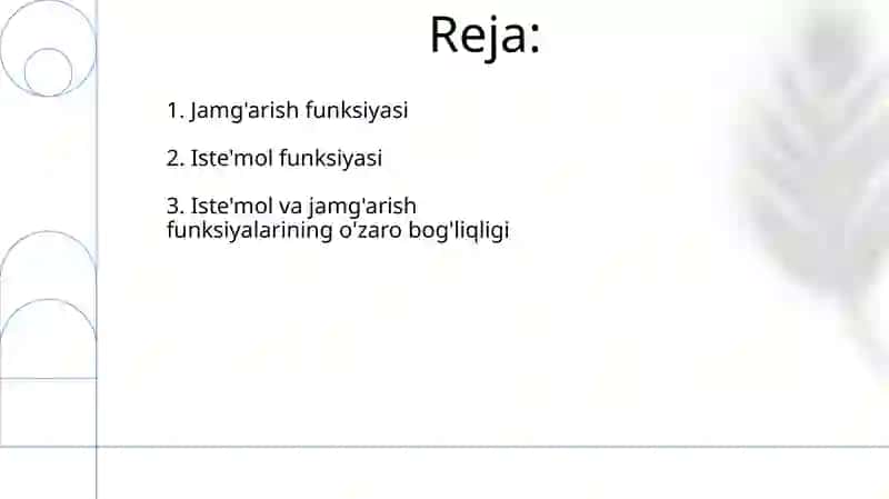 Iste’mol va jamg’arish funksiyalari 2