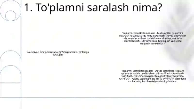 To'Plamlarni Sinflarga Ajratish 2