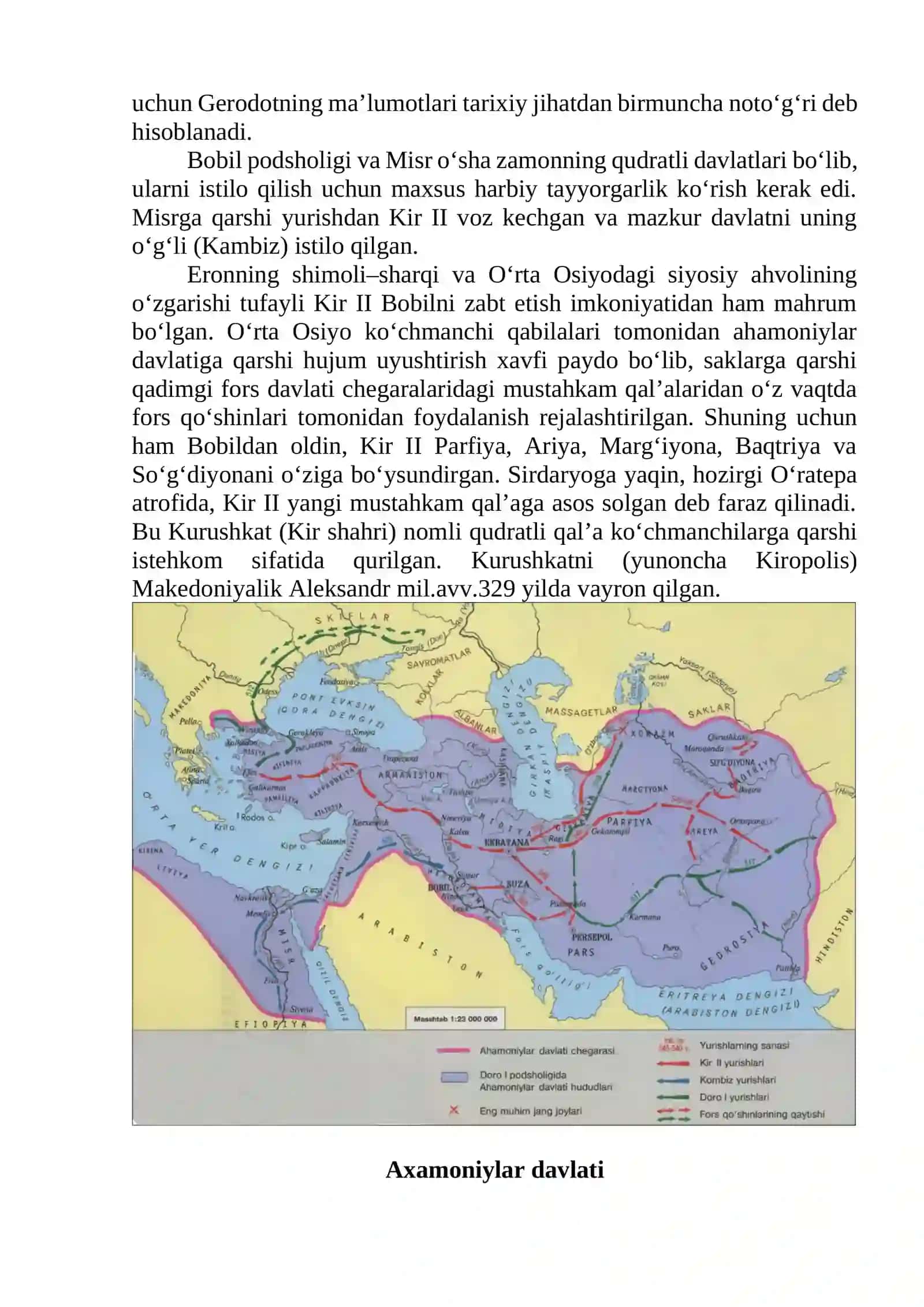 Mil.avv.558 yilda podsho Kir II asos solgan 2