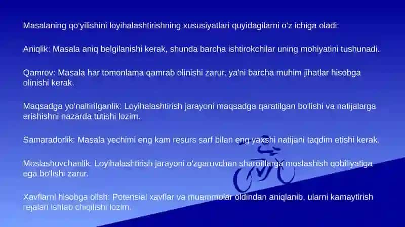 Iqtisodiy masalalar  qo’yilishini loyihalashtirish 2