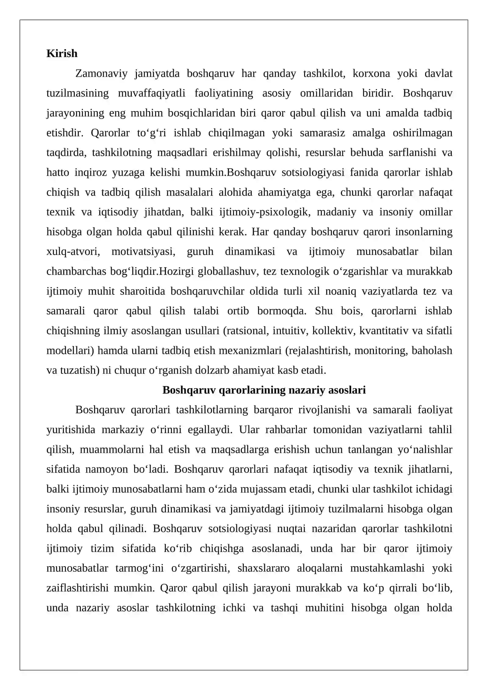 Boshqaruvda qarorlarni ishlab chiqish va tadbiq qilish usullari 2