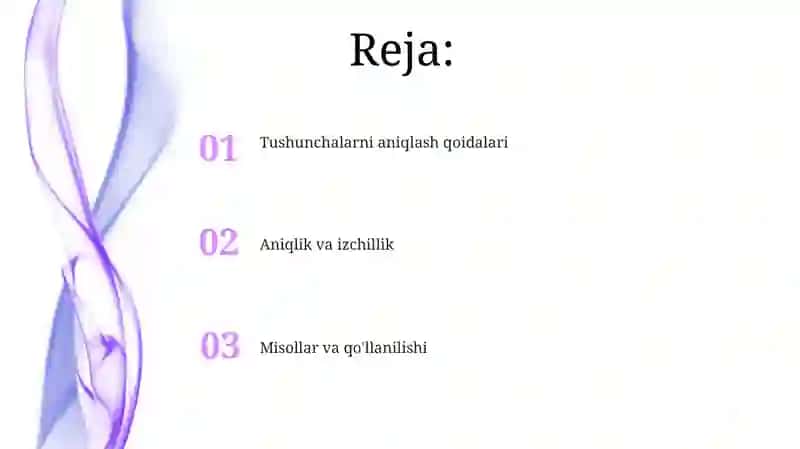 Tushunchalarni tariflash qoydalari 2