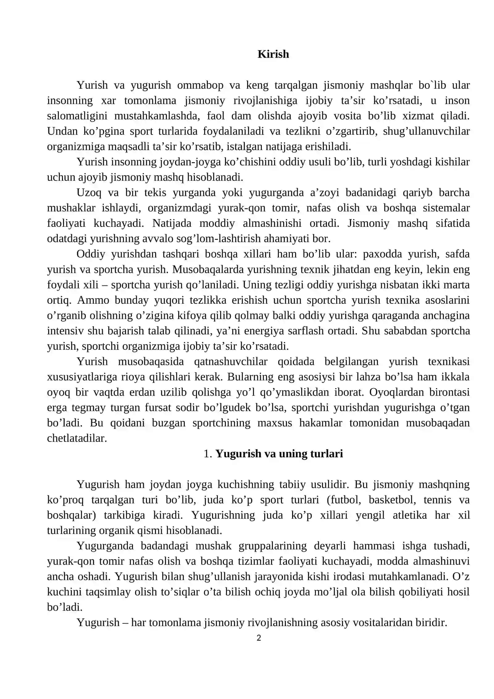 Yurish texnikasi asoslari 2