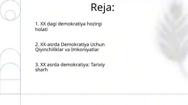 XX-asrda demokratiyasi 2