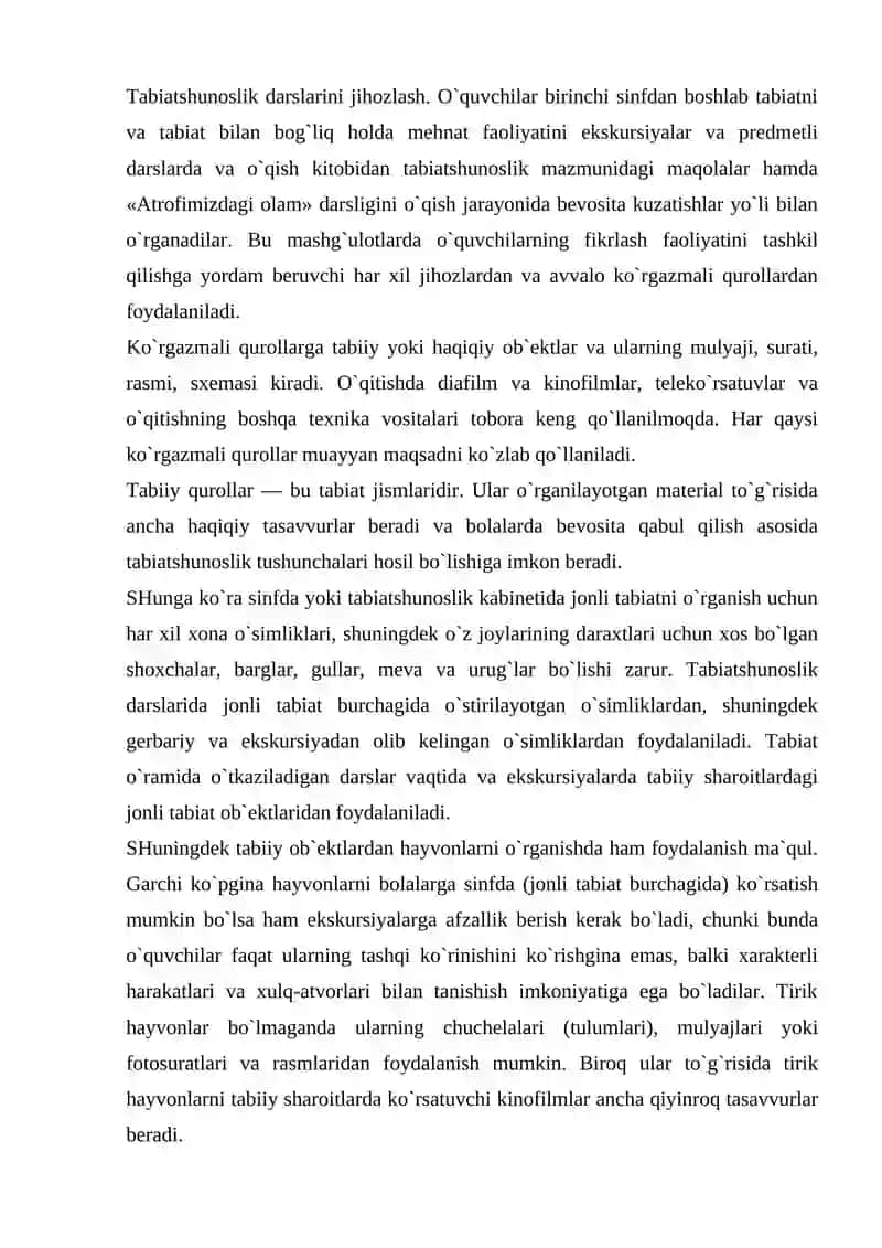 Tabiatshunoslik Darslari 2