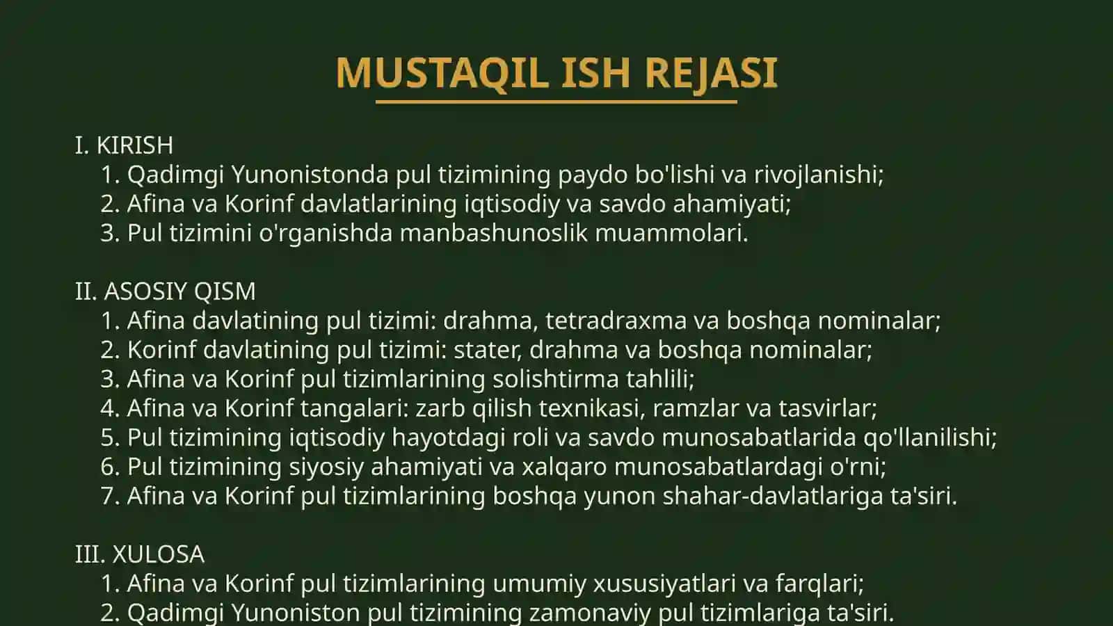 Afina va Korinf davlatlarining pul tizimi 2