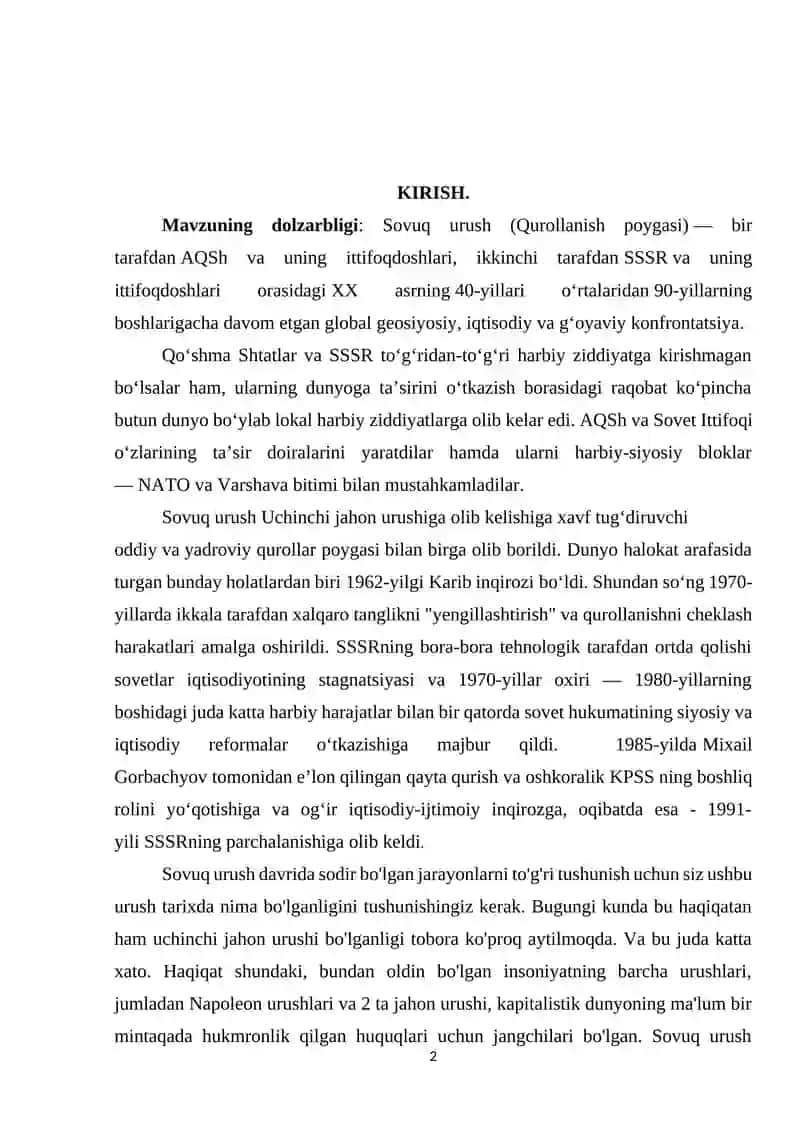 Sovuq Urush va uning Mohiyati 2