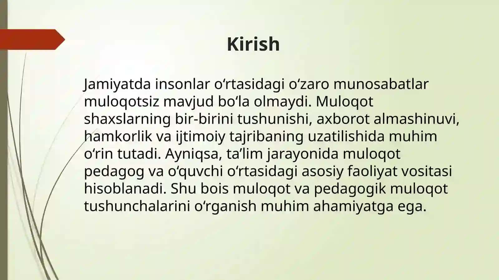 Muloqot haqida tushuncha. Pedagogik muloqot haqida tushuncha 2