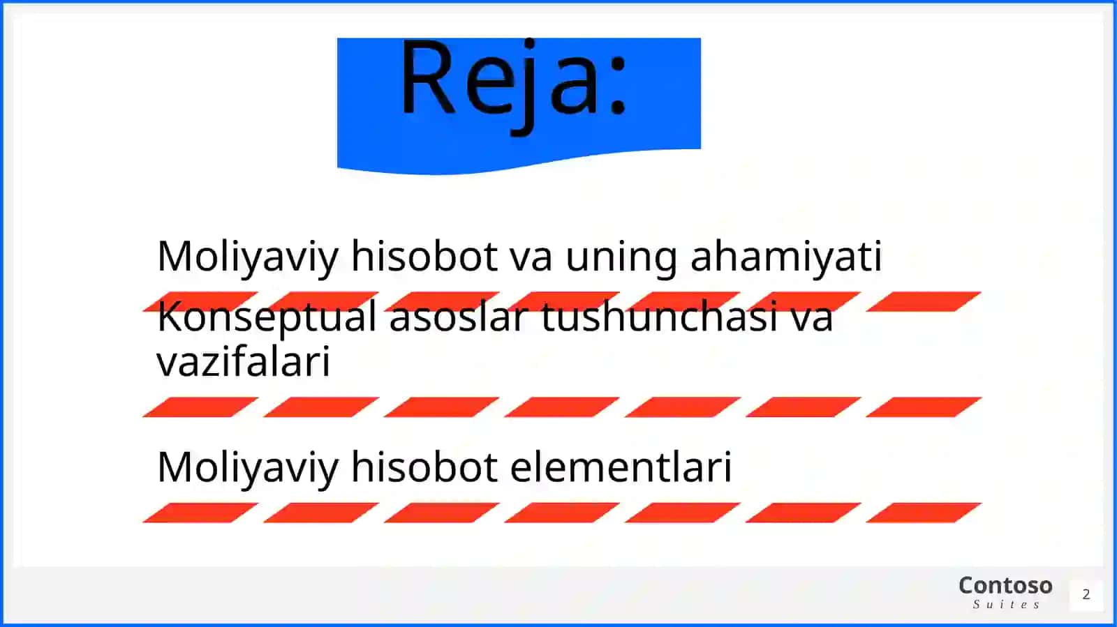 Moliyaviy hisobotning konseptual asoslari 2