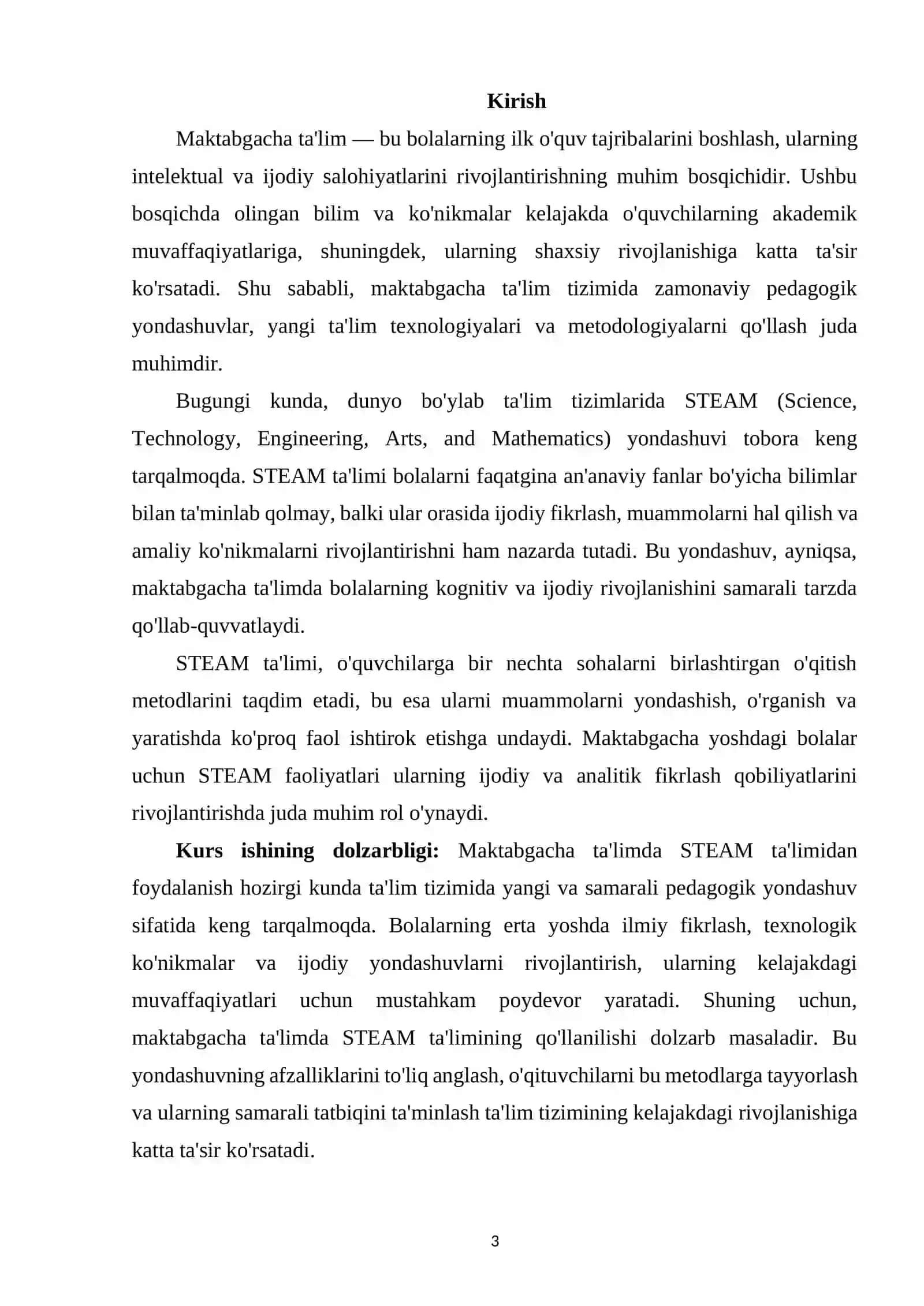MAKTABGACHA TA'LIMDA STEAM TA'LIMIDAN FOYDALANISH 2