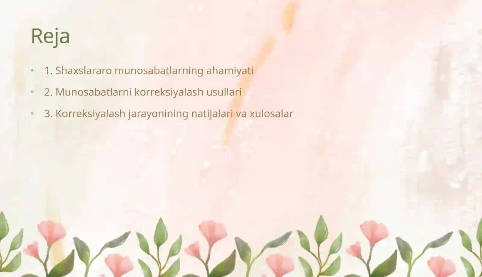 Shaxslararo munosabatlarni korreksiyalash 2