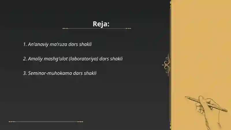 An'anaviy ma'ruza dars shakli 2