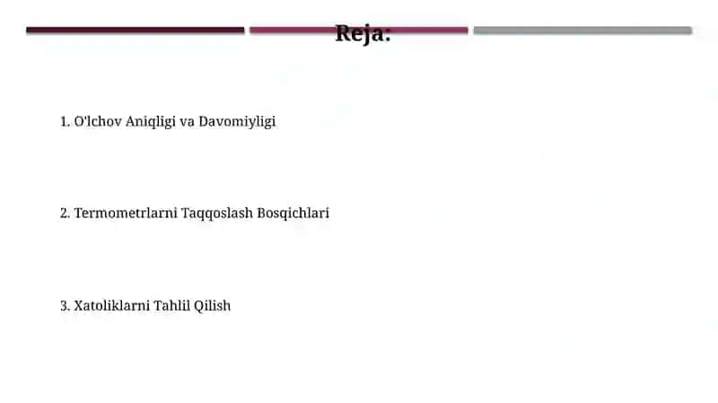 Termometrlarni qiyoslash bosqichlari 2