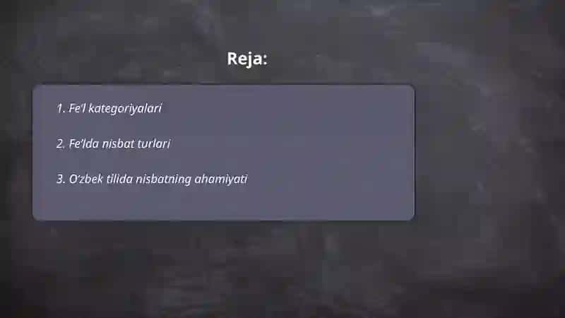 Feʼlidagi nisbat kategoriyasi 2