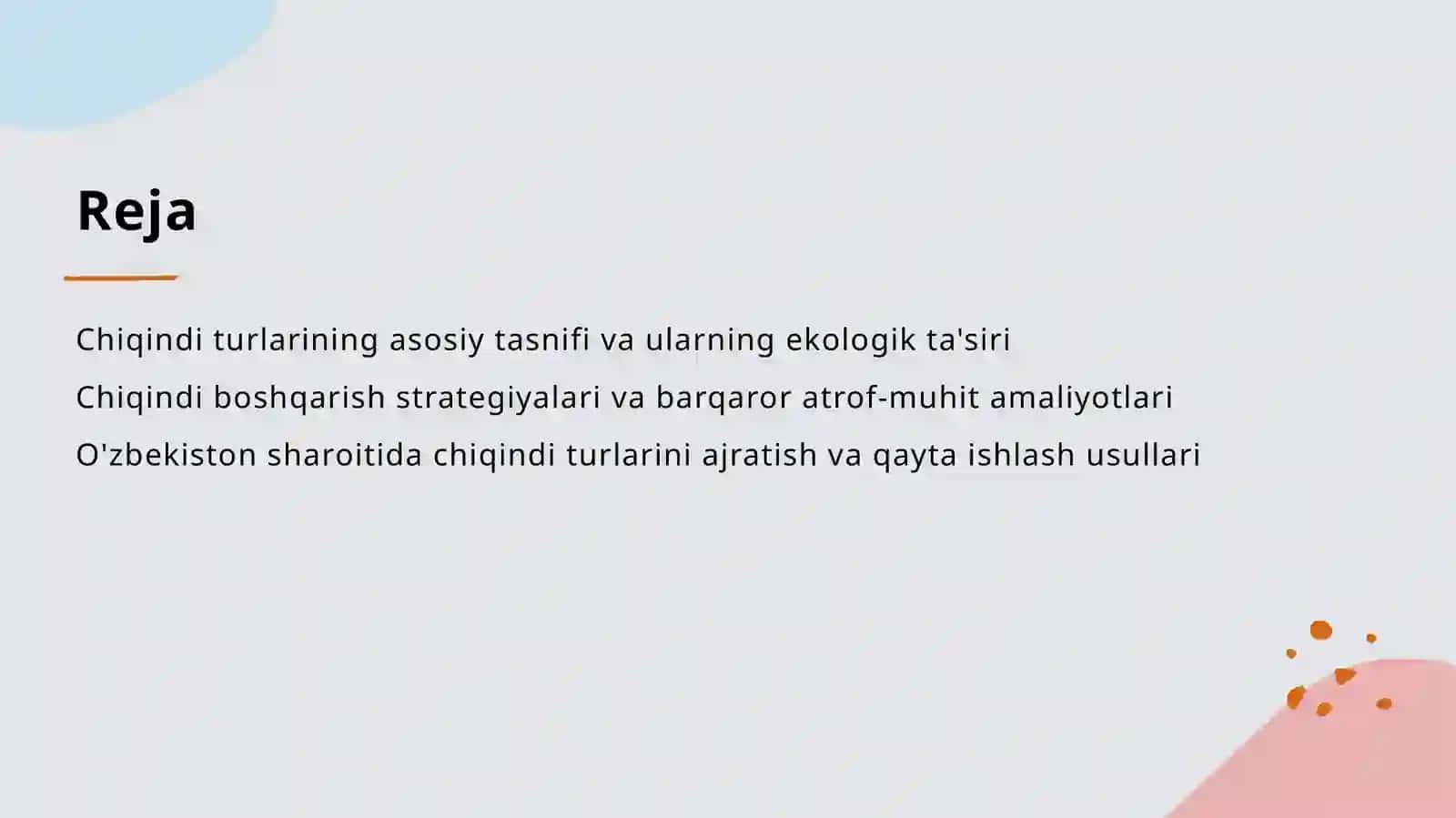 Chiqindi turlari va ularning tasnifi 2