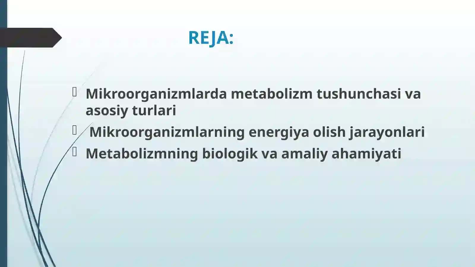 MIKROORGANIZIMLAR METABOLIZMI 2