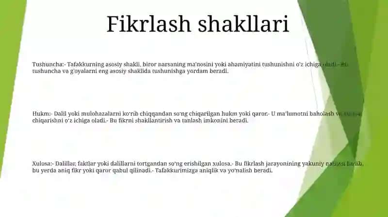 Tafakkur Shakllari: Tushuncha, Hukm Va Xulosa 2