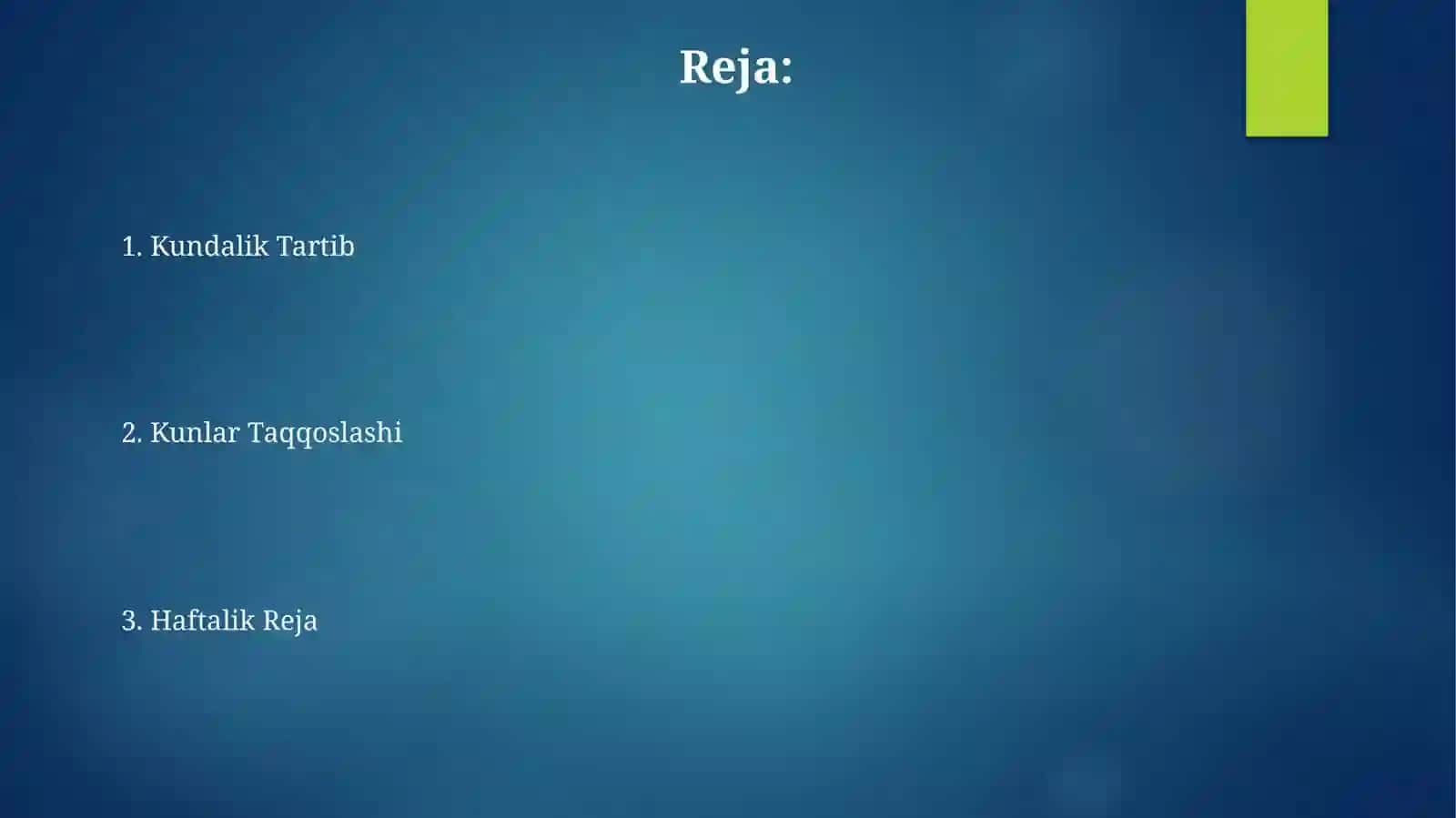 Kundalik Tartib 2