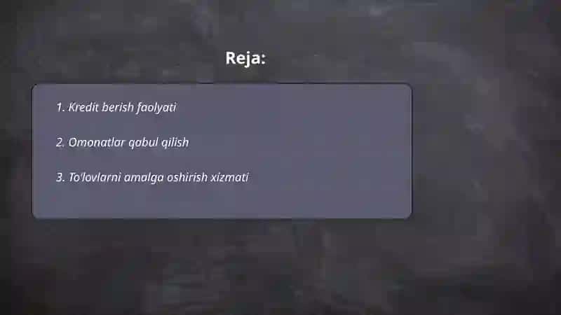 Kredit berish faolyati 2