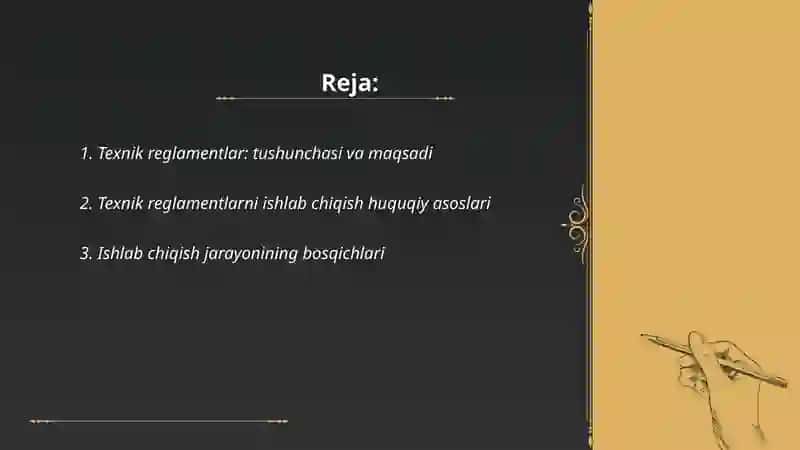 Texnik reglamentlarni ishlab chiqish tartibi 2