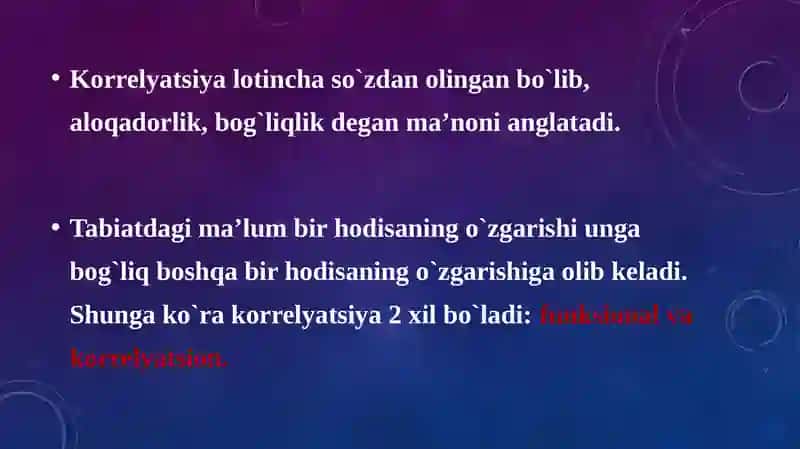 korrelyatsiya koeffitsienti 2
