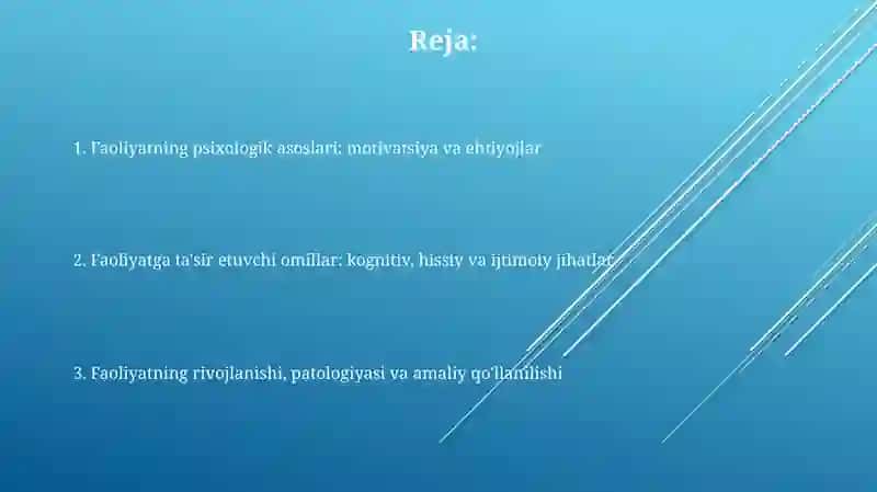 Faoliyatning psixologik talqini 2