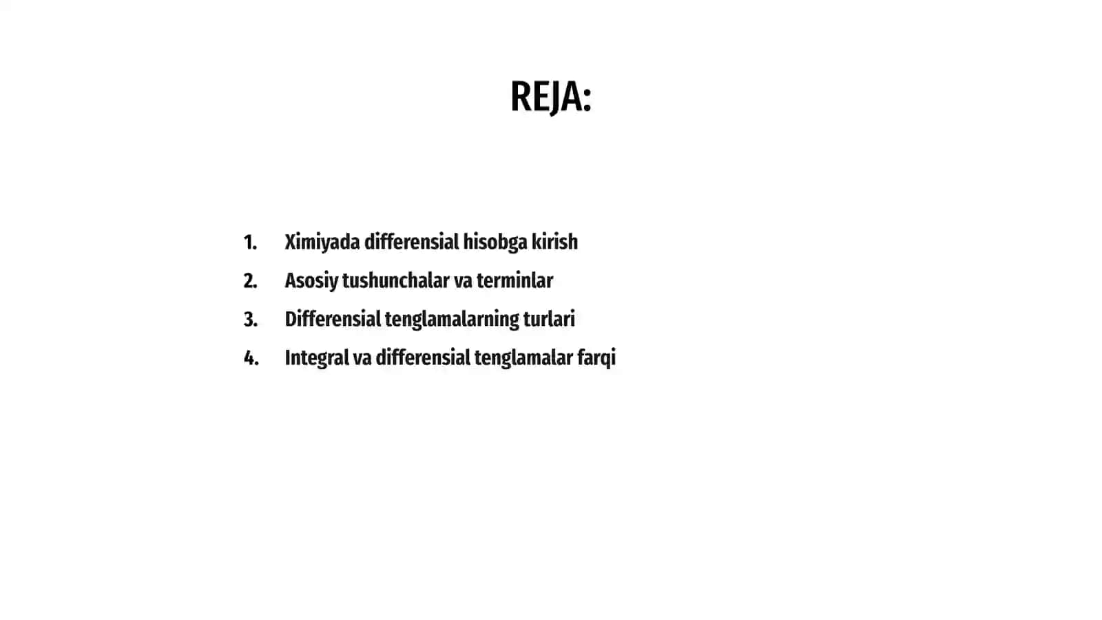 Ximiyada differensial hisob tatbiqlari 2