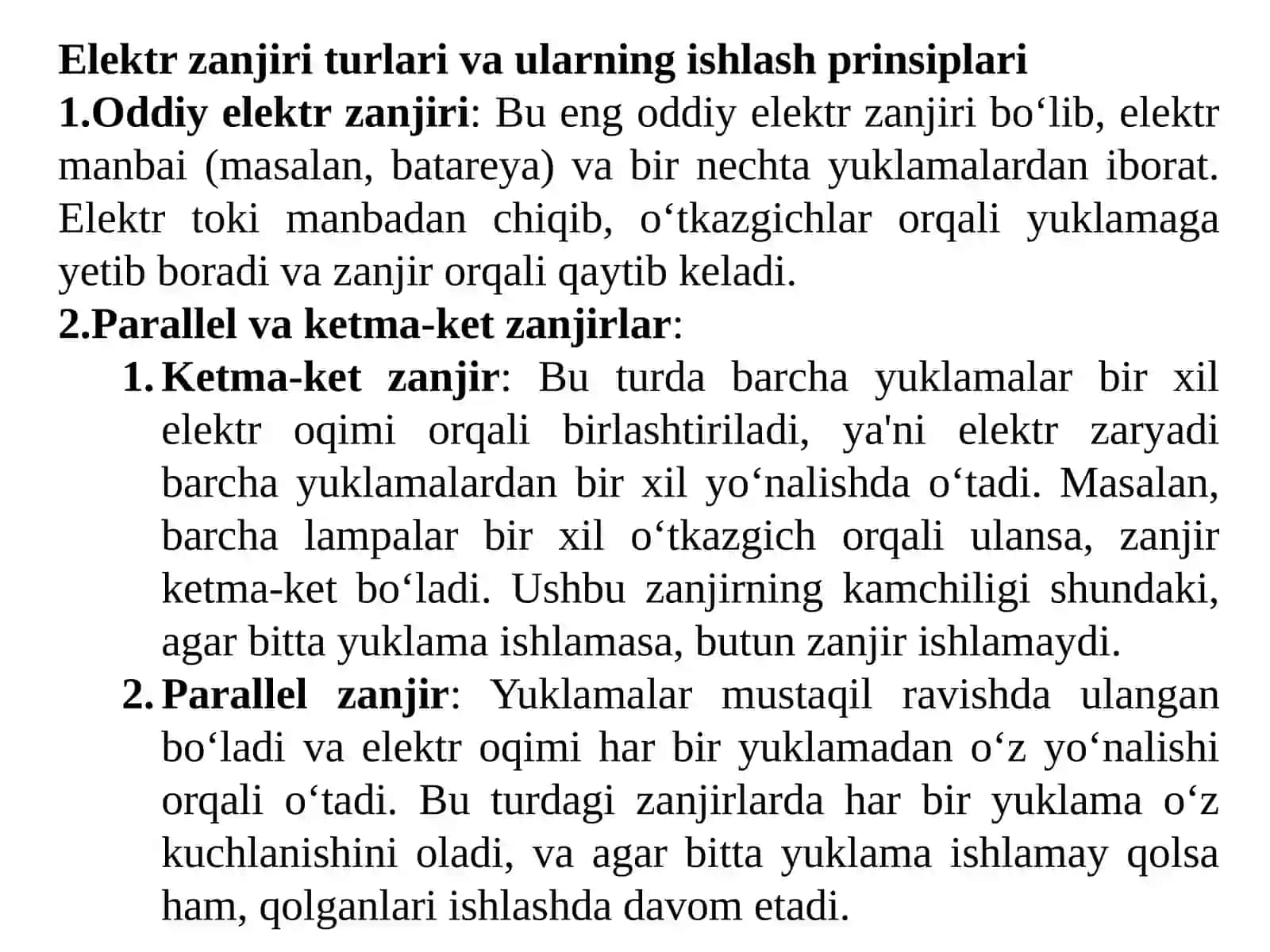 Elektr zanjiri va zanjirning elementlari 2