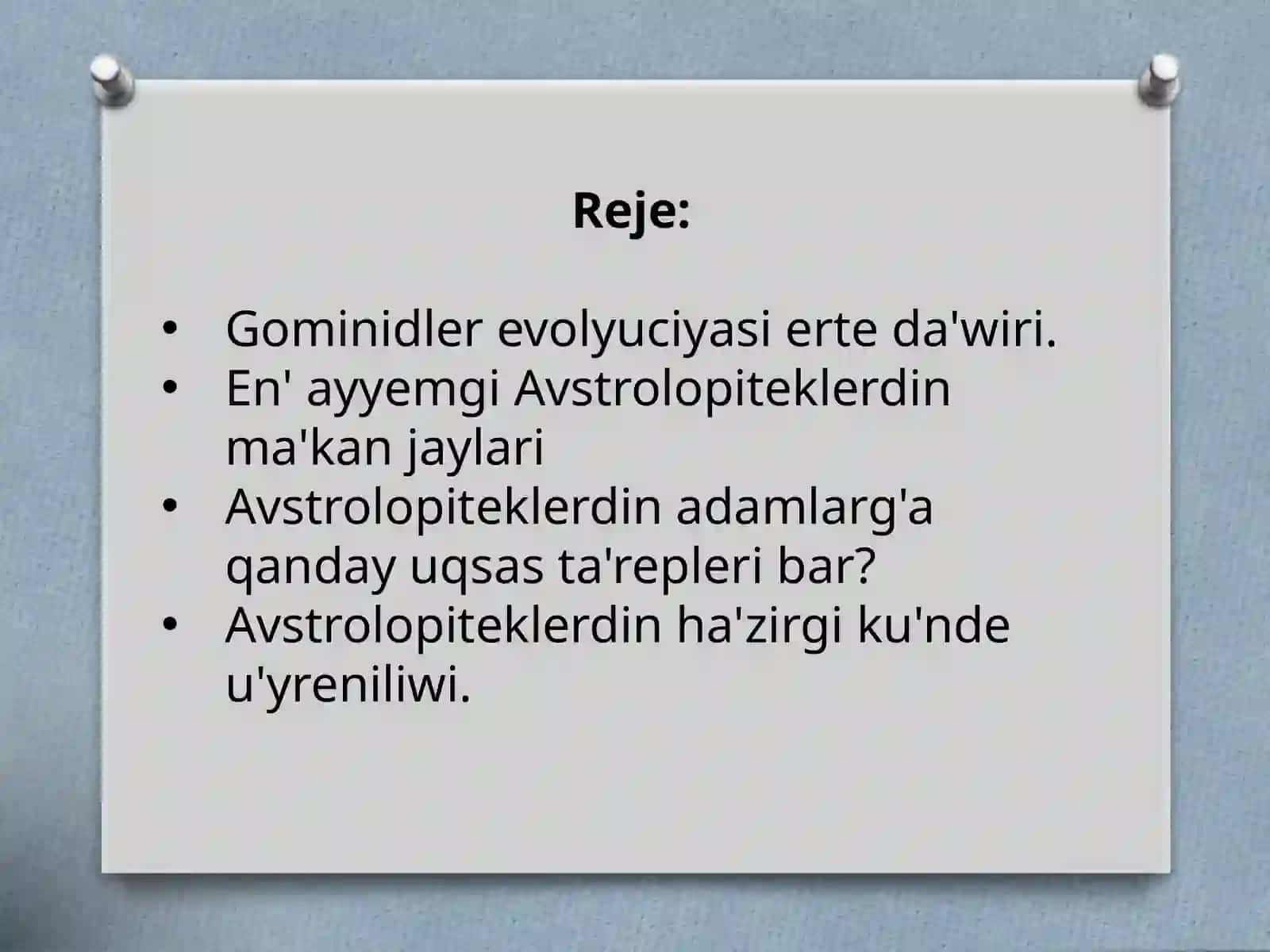 Gominidler evolyuciyasi erte da'wiri. Avstrolopitekler atli 2