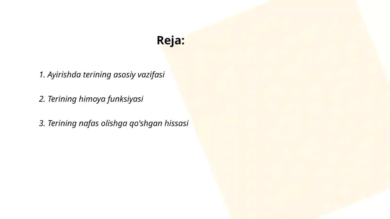 Ayirishda terining funksiyasi 2