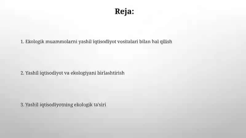 Yashil iqtisod va ekologiya 2