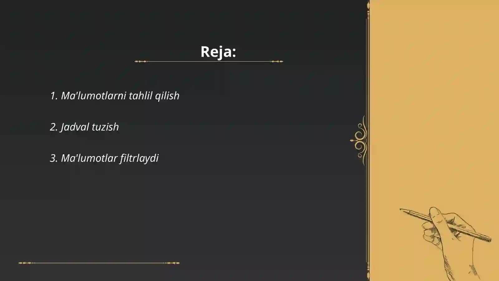 Ma'lumotlarni tahlil qilish 2