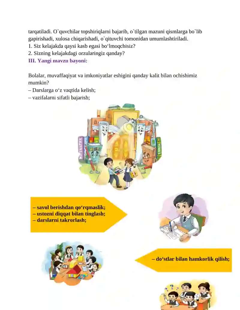 1-sinf Tarbiya Bilim olish sirlari dars ishlanma 2