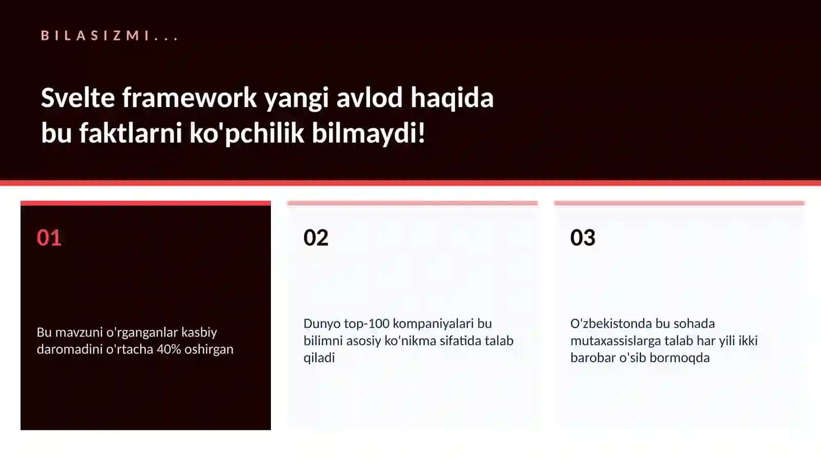 Svelte framework yangi avlod 2