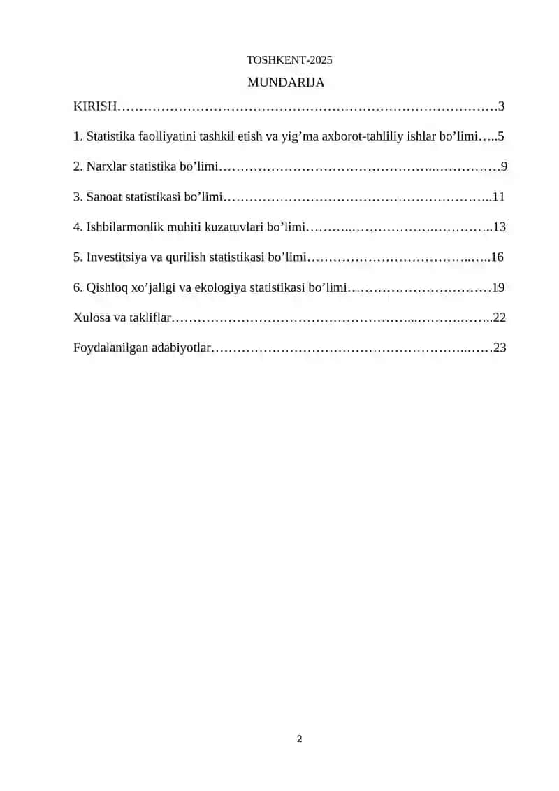 statitika fanidan o'quv amaliyoti 2