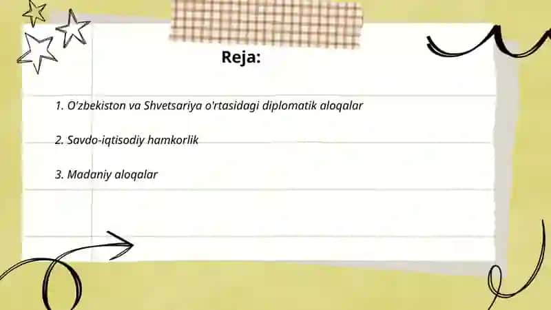 O'zbekiston va Shvetsariya o'rtasidagi diplomatik aloqalar 2