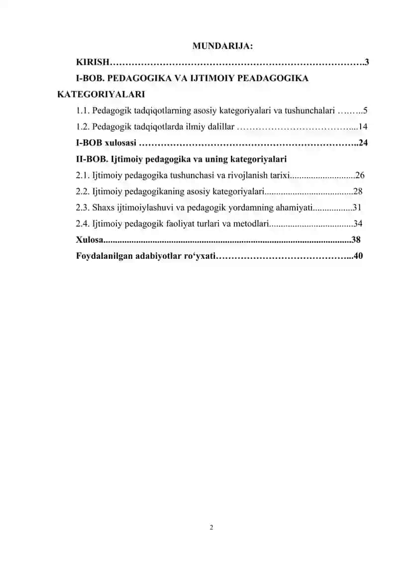 Pedagogika va ijtimoiy pedagogika kategoriyalari 2
