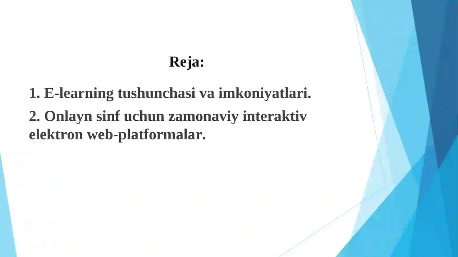Internet tizimidagi oʻqitish texnologiyalarini tashkil etish 2