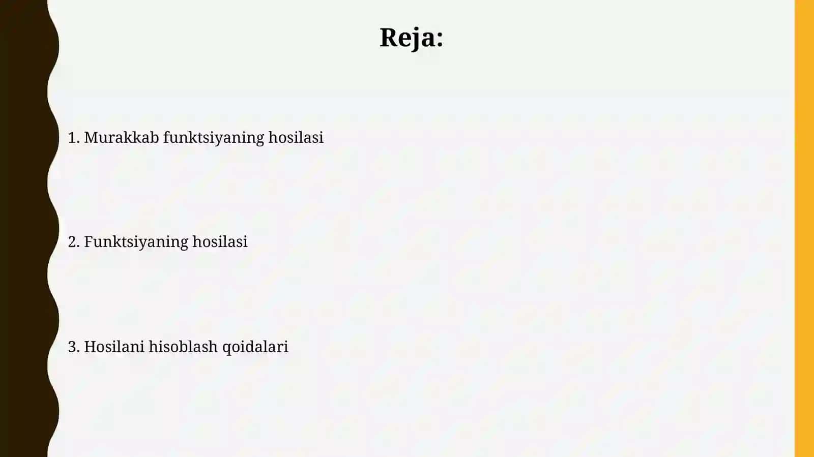 Murakkab funktsiyaning hosilasi 2