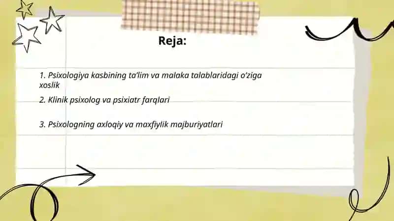Psixolog kasbining asosiy xususiyatlari va boshqa kasblardan farqi 2