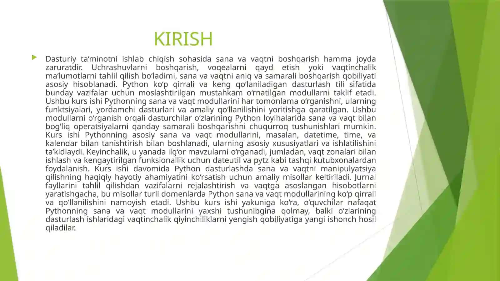 DateTime kutubxonasidagi vaqt bilan ishlash 2