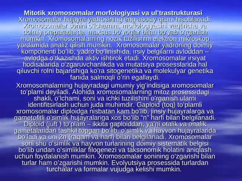Xromosoma va uning tuzilishi 2