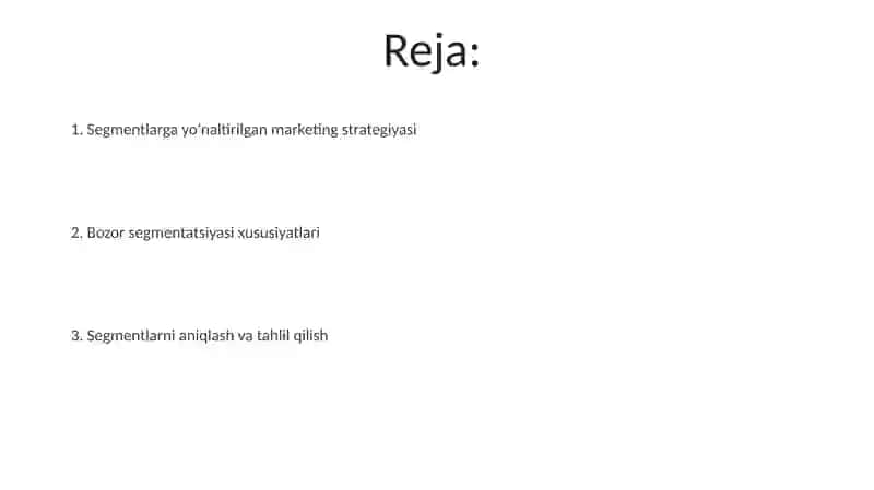 Bozorni segmentlash xususyatlari 2