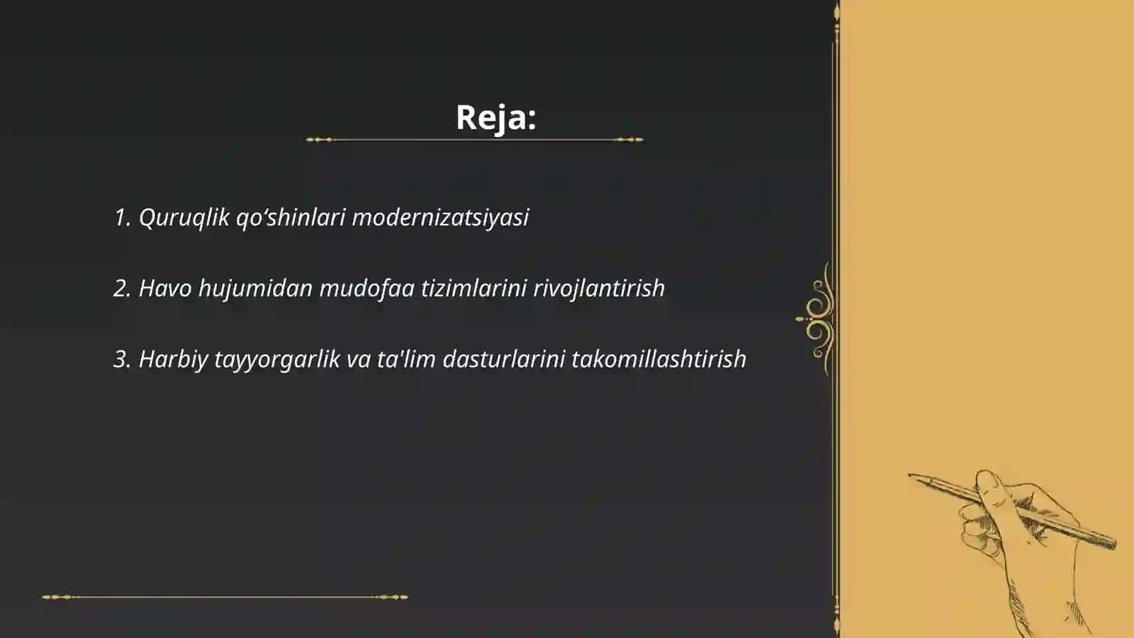 Oʻzbekiston quroliy kuchlari."Milliy armiya" ning takomillashishi 2