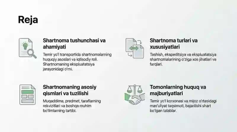 Temir yoʻl shaxobchasini ekspluatatsiyasi shartnomasi loyihasini tuzish 2